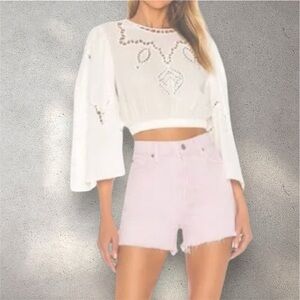 7 For All Mankind Pink cutoff Vintage Jean Shorts cutoff